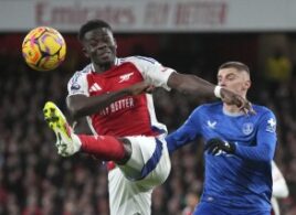 Arsenal winger Saka out for 'many weeks