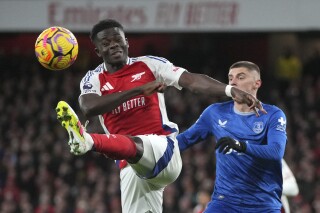 Arsenal winger Saka out for 'many weeks